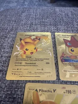 Set of 5 Mixed Pokemon - Pikachu Gold Foil Cards NM/M - Image 5