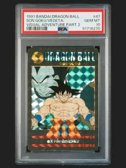 PSA 10 Dragon Ball Carddass Visual Adventure Part 2 No.47 Son Goku Vegeta Card - Image 1