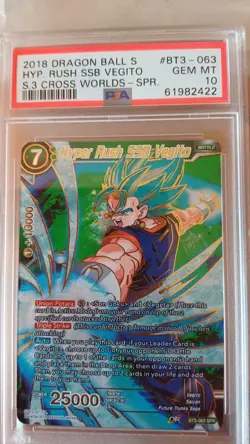 Dragon Ball Super Card Game Hyper Rush SSB Vegito SPR BT3-063 PSA 10 - GEM MINT! - Image 1