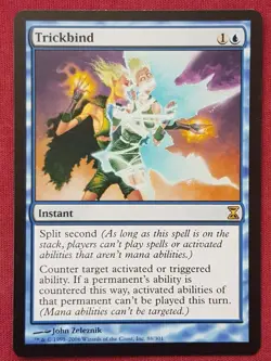 Magic The Gathering TIME SPIRAL TRICKBIND blue card MTG - Image 1