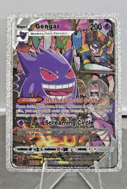 Pokemon Gengar 200hp Silver Foil Fan Art Collector Card TCG - Image 1