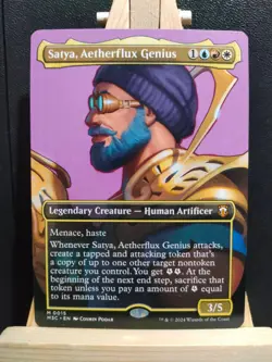 Satya, Aetherflux Genius (Borderless) - Modern Horizons 3 - NM (See pics) MTG - Image 1