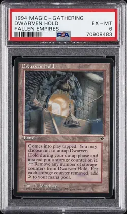 1994 MTG FALLEN EMPIRES DWARVEN HOLD PSA 6 - Image 1