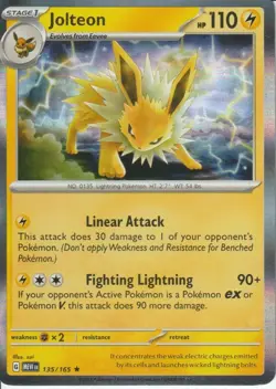POKEMON - JOLTEON - 135/165 - SCARLET & VIOLET 151 - HOLO - Image 1