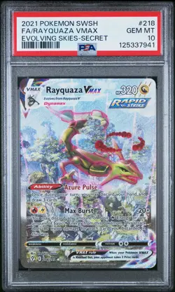 2021 POKEMON SWORD & SHIELD EVOLVING SKIES SECRET FULL ART/RAYQUAZA VMAX PSA 10 - Image 1