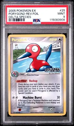 PSA 9 Porygon2 25/113 Reverse Holo Pokemon EX Delta Species - CMP - Image 1