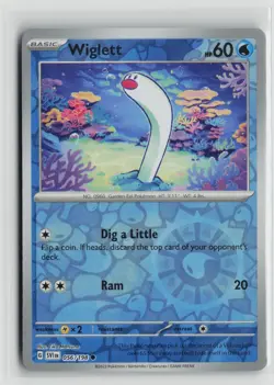 Pokemon TCG Scarlet & Violet Base Set Wiglett x1 NM Reverse Holo 056 - Image 1