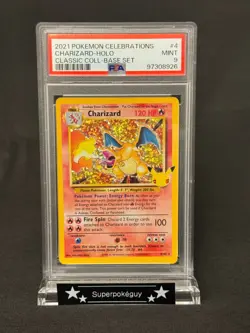PSA 9 MINT Pokemon Celebrations English Charizard 4/102 base holo 2021 RARE - Image 1