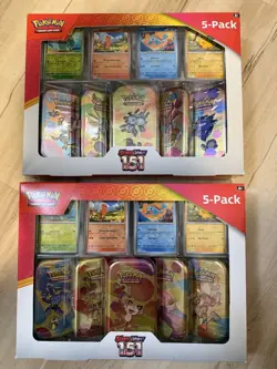 Pokemon TCG Lot of (2) Scarlet And Violet 151 Mini Tins 5 Pack Costco Bundle G84 - Image 1