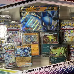 NEW-Pokemon TCG Prismatic Evolutions Lucario ex & Tyranitar ex Premium Box - Image 3