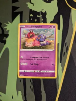 Galarian Slowpoke SWSH126 HD Galaxy Swirl Pokemon Black Star Promo Holo Bleed - Image 1