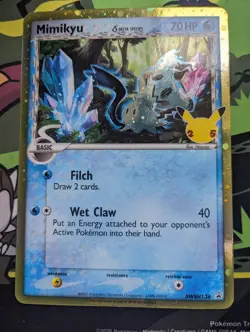 Mimikyu (Delta Species) SWSH136 Jumbo HD GALAXY Swirl Celebration Pokemon Promo - Image 1