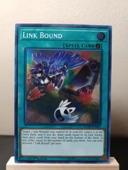 Yu-Gi-Oh! TCG Link Bound Flames of Destruction FLOD-EN063 1st Edition Super R LP - Image 1