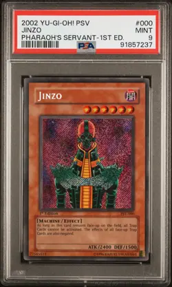 2002 YU-GI-OH! PSV-PHARAOH'S SERVANT 1ST ED #000 JINZO PSA 9 - Image 1