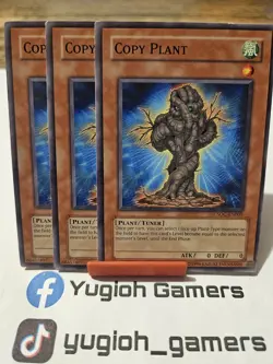 Yu-Gi-Oh Copy Plant X3 Unlimited Common Light Played - Image 1