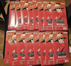 One Piece OP-13 Carrying on His Will Sleeved Booster Packs Lot of 16 HTF - Image 1