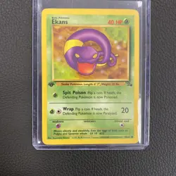 Pokemon TCG Ekans Fossil Card 1st Edition Regular 46/62 - Image 1