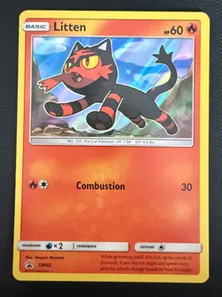 Litten SM02 Black Star Promo Holo Pokemon Card - Image 1
