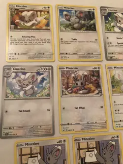 Lot Of 11 Minccino and Cincinno Pokemon Cards - Image 2
