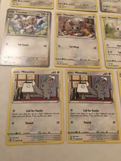 Lot Of 11 Minccino and Cincinno Pokemon Cards - Image 3