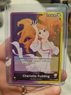 Charlotte Pudding OP08-058 Leader One Piece Two Legends PACK FRESH Card - Image 1