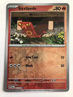 Pokemon TCG Surging Sparks Sizzlipede Reverse Holofoil 027/191 NM - Image 1