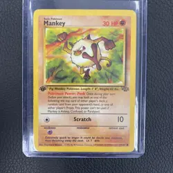 Pokemon TCG Mankey Jungle Card 1st Edition, Regular Common, #55/64 - Image 1