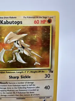 Kabutops 9/62 Fossil Unlimited Holo Rare Vintage Pokemon TCG MP Ken Sugimori - Image 3