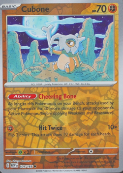 Pokemon TCG - Cubone - Reverse Holo - Scarlet & Violet 151 - 104/165 - Image 1