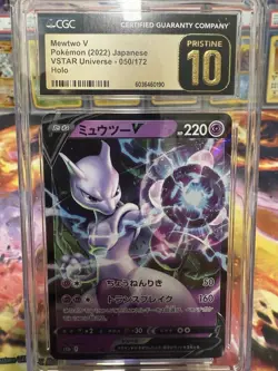 Pokemon Mewtwo V 050/172 S12a: Vstar Universe Holo (Japanese) CGC PRISTINE 10! - Image 1