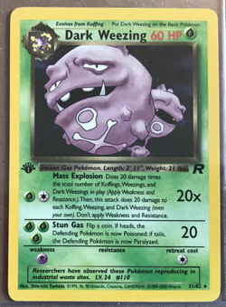 Pokemon Team Rocket 1st Ed Dark Weezing 31/82 Star Rare NMM Unplayed WOTC 2000 - Image 1