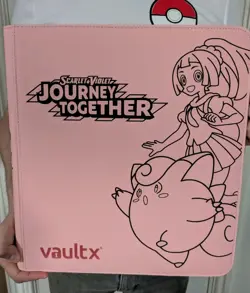 Vault X - 12 Pocket eXo-Tec Zip Binder Folder - Pink Pokemon Journey Together - Image 1