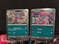 Sneasel 20 and Weavile 21 Cosmos Holo Promos from Phantasmal Flames Pokemon TCG - Image 1