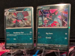 Sneasel 20 and Weavile 21 Cosmos Holo Promos from Phantasmal Flames Pokemon TCG - Image 2