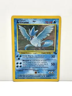 Pokemon TCG Articuno 2/62 Fossil Unlimited Holo Rare - Damaged - PSA 1 Contender - Image 1