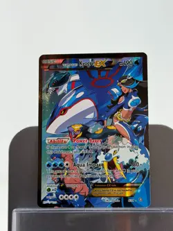 Team Aqua's Kyogre EX 6/34 2015 Pokemon Double Crisis Holo Full Art HP - Image 1