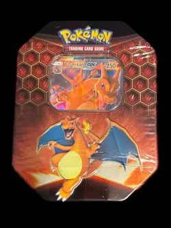 Pokemon TCG Hidden Fates Tin Charizard GX Factory Sealed - Image 1