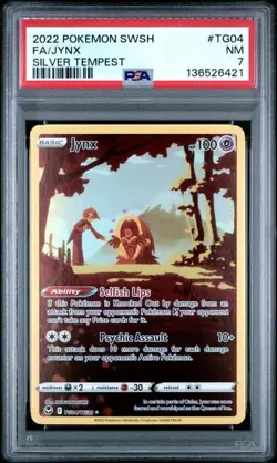 2022 POKEMON SWORD & SHIELD SILVER TEMPEST #TG04 FULL ART/JYNX PSA 7 - Image 1