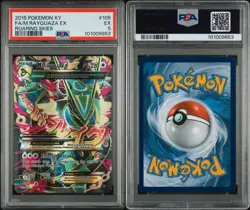 2015 POKEMON XY ROARING SKIES #105 FULL ART/M RAYQUAZA EX PSA 5 - Image 3