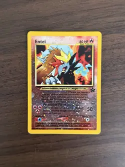 Entei 34 Reverse Holographic Black Star Promo LP Pokemon TCG - Image 1