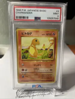 Pokemon TCG Charmander Japanese Base Set Psa 9 - Image 1