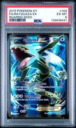 2015 POKEMON XY ROARING SKIES #104 FULL ART/RAYQUAZA EX PSA 6 - Image 1