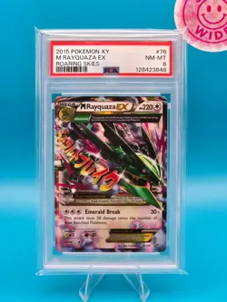 PSA 8 - 2015 POKEMON XY ROARING SKIES 76 M RAYQUAZA EX - Image 1