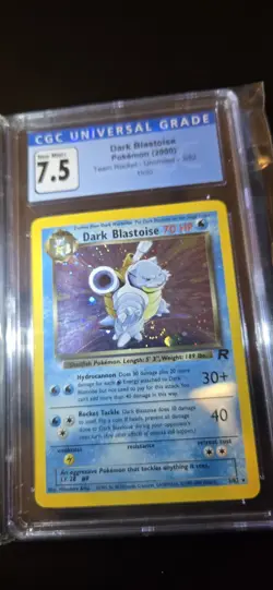 2000 Pokemon Team Rocket Dark Blastoise Holo CGC 7.5 *SWIRL!* - Image 1