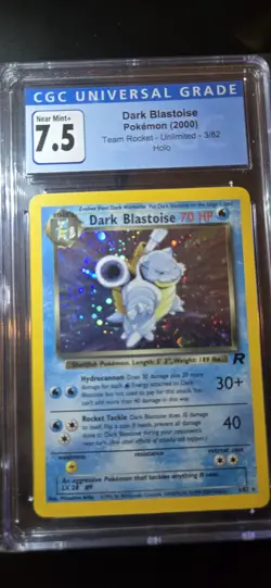 2000 Pokemon Team Rocket Dark Blastoise Holo CGC 7.5 *SWIRL!* - Image 2