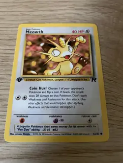 MEOWTH - 62/82 - 1st Edition Team Rocket - Common - Pokemon - NM - Image 1