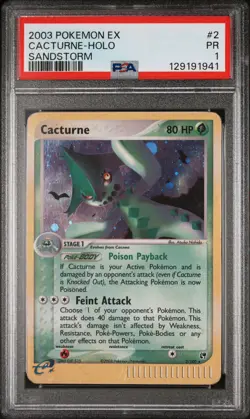 POP 1 !! PSA 1 CACTURNE HOLO EX SANDSTORM POKEMON - Image 1