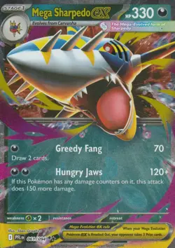 POKEMON - MEGA SHARPEDO EX - 061/094 - PHANTASMAL FLAMES - EX - NM - Image 1