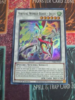 Yu-Gi-Oh! TCG Virtual World Beast - Jiujiu PHRA-EN097 Super Rare 1st Edition MP - Image 1