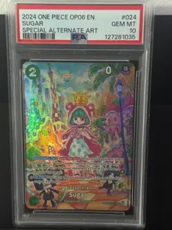2024 ONE PIECE OP06-WINGS OF THE CAPTAIN SPECIAL ALTERNATE ART #024 SUGAR PSA 10 - Image 1